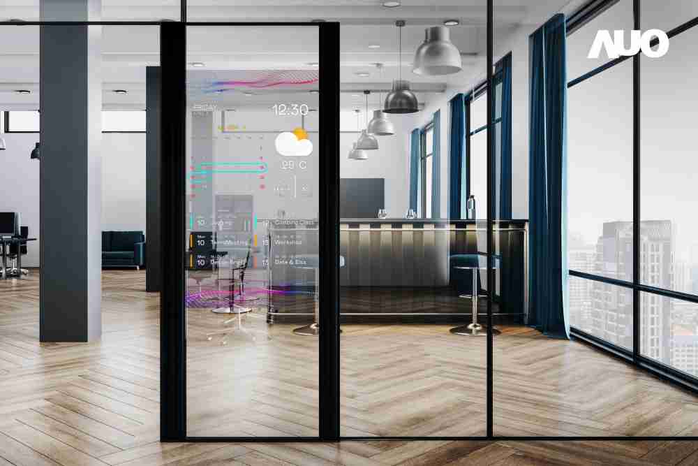 60吋Micro LED透明窗屏显示器，，可依需求调整并延伸应用于不同场域，，包括汽车侧窗或家庭玄关、、、智慧橱窗、、、商业展示等面向，，，，提供丰富的信息娱乐内容