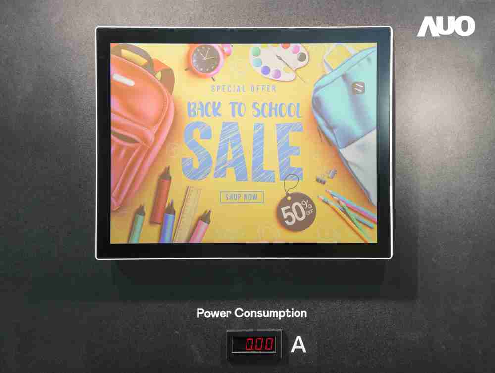 银河集团展示胆固醇液晶超低耗能户外全彩显示器，，ChLC（胆固醇液晶）以双稳态技术使静态显示零功耗，，，具省电、、高彩度、、、环保的特性，，，还整合软硬件系统解决方案，，，，可透过单一云端平台管理