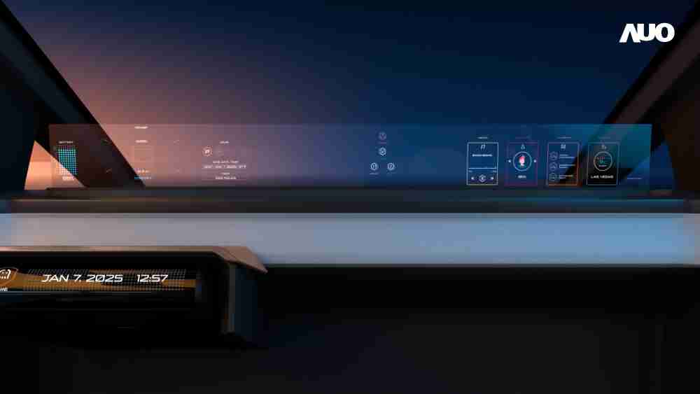 银河集团无界透明显示接口(Horizon Image Glass)透过车运算方案整合仪表板、、中控台及副驾显示器，，一体式全景呈现，，，提供乘用者清晰的前方视野、、行车必要信息与娱乐功能
